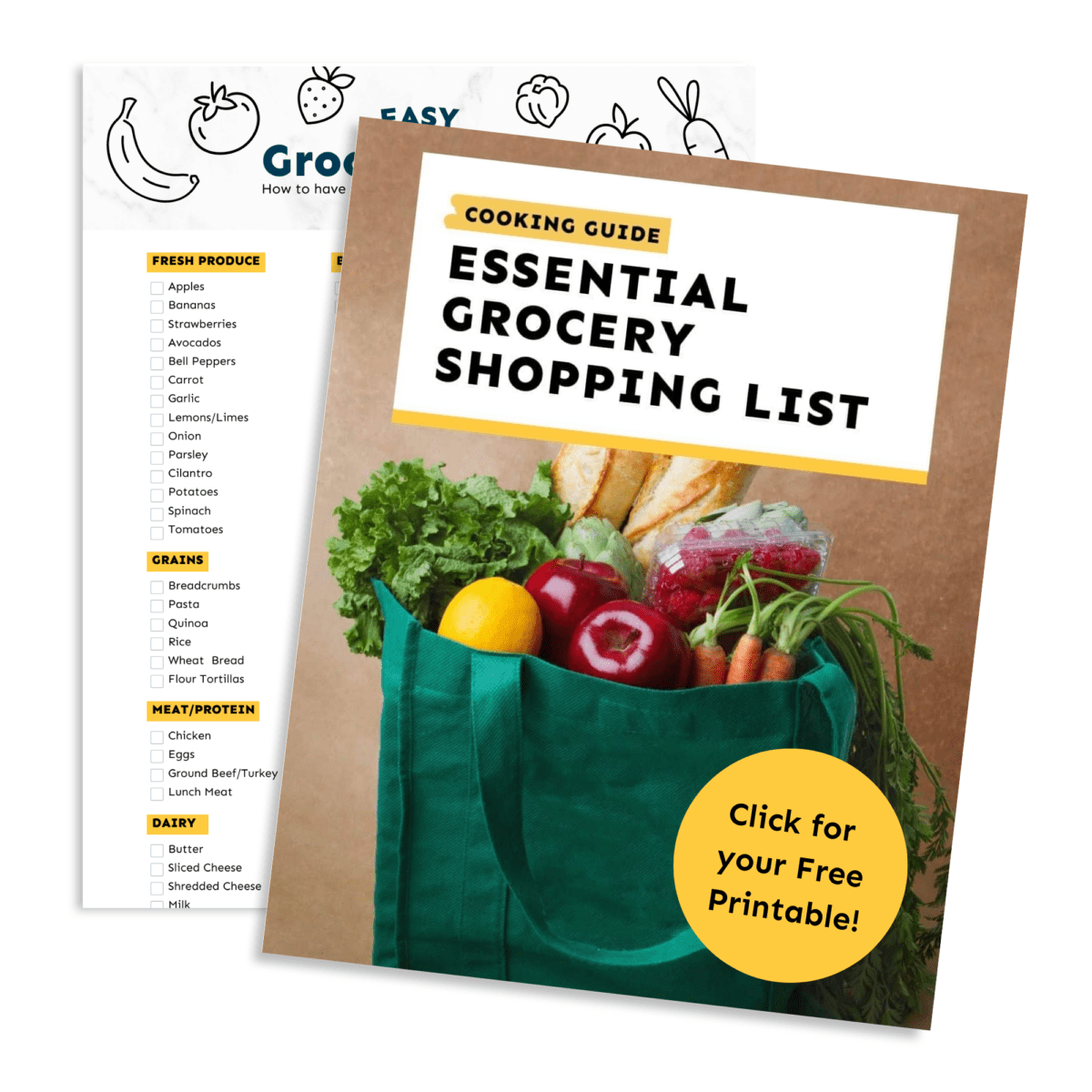 Easy Grocery List Printable To Stock Your Fridge Pantry