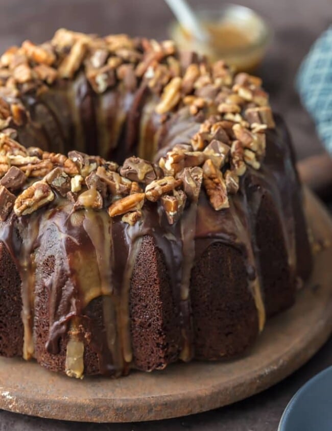Turtle Brownie Cake is a chocolate lovers dream. Turtle Cake is a dense and moist chocolate brownie cake with walnuts and topped with the most incredible ganache and caramel drizzle. It simply doesn't get better than this Brownie Cake! Crave worthy baking!