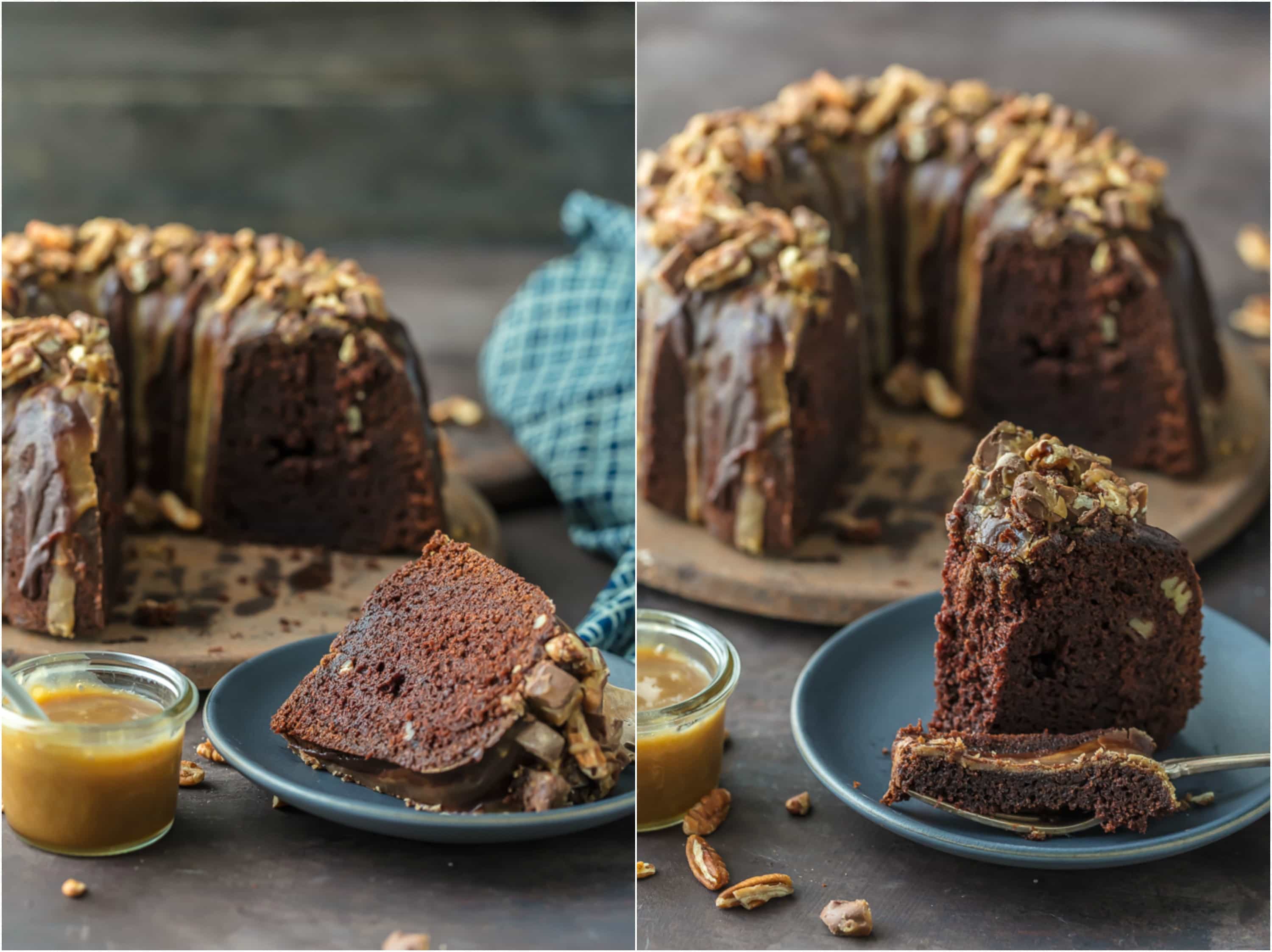 Turtle Brownie Cake is a chocolate lovers dream. Turtle Cake is a dense and moist chocolate brownie cake with walnuts and topped with the most incredible ganache and caramel drizzle. It simply doesn't get better than this Brownie Cake! Crave worthy baking!