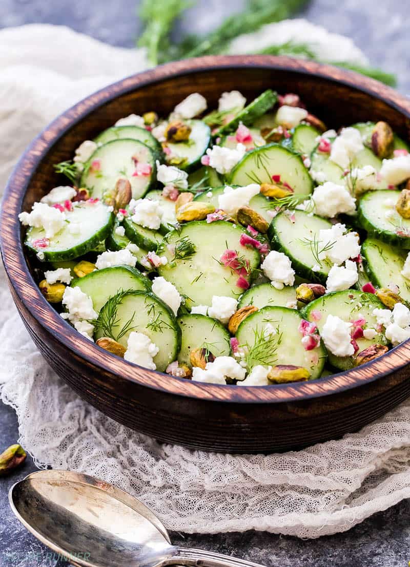 Cucumber, Dill, Feta, and Pistachio Salad | Spoonful of Flavor
