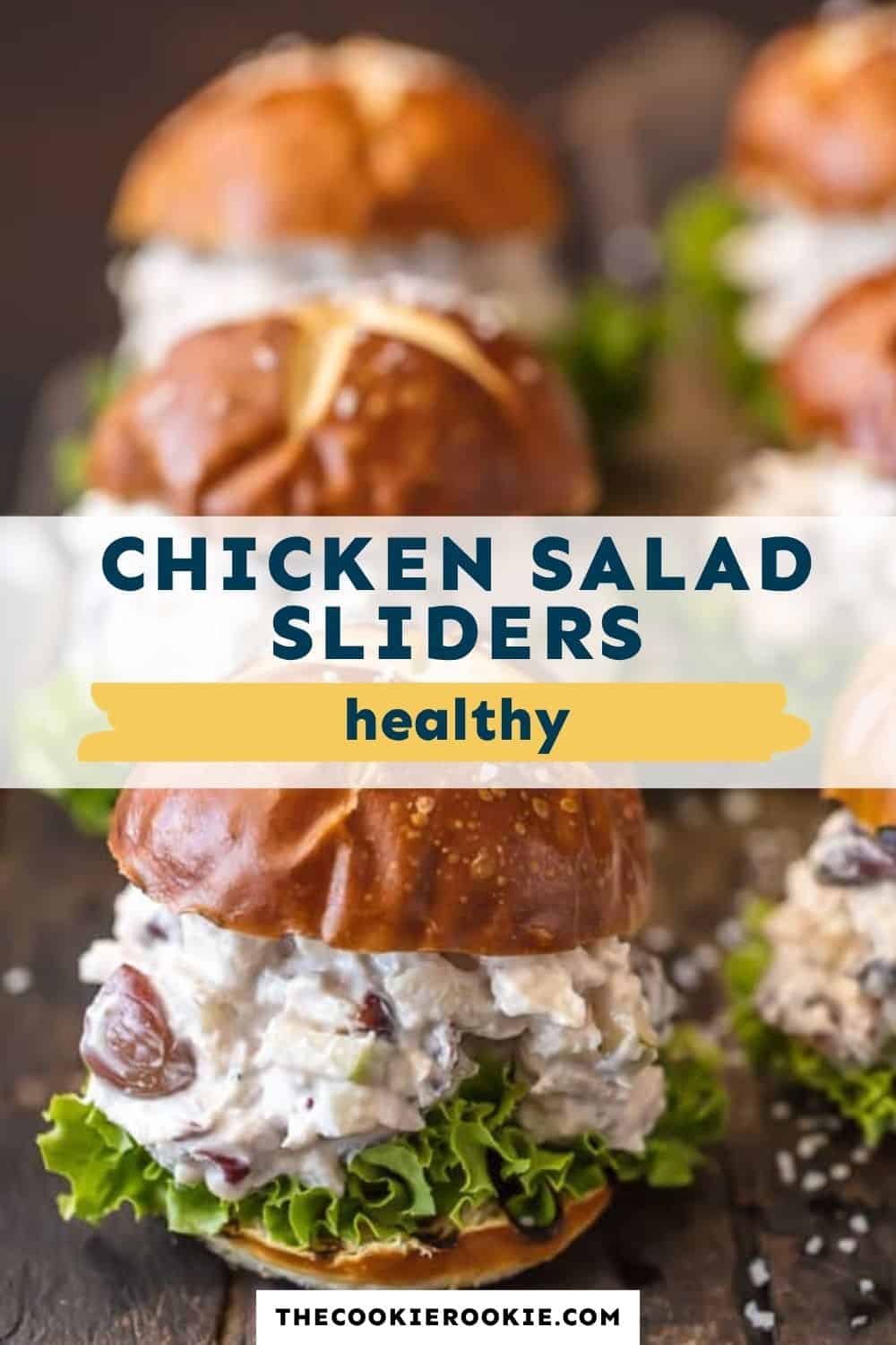healthy Chicken Salad Sliders pin image