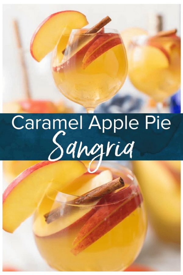 Apple Pie Sangria is a light, refreshing, delicious, and EASY Caramel Apple Sangria! This Fall Sangria Recipe is the hit of every party I take it to!