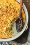 Your holiday table isn't complete without CLASSIC CORN PUDDING! This delicious side dish is the perfect complement for Thanksgiving foods such as turkey and greens or Christmas favorites, especially ham. YUM!