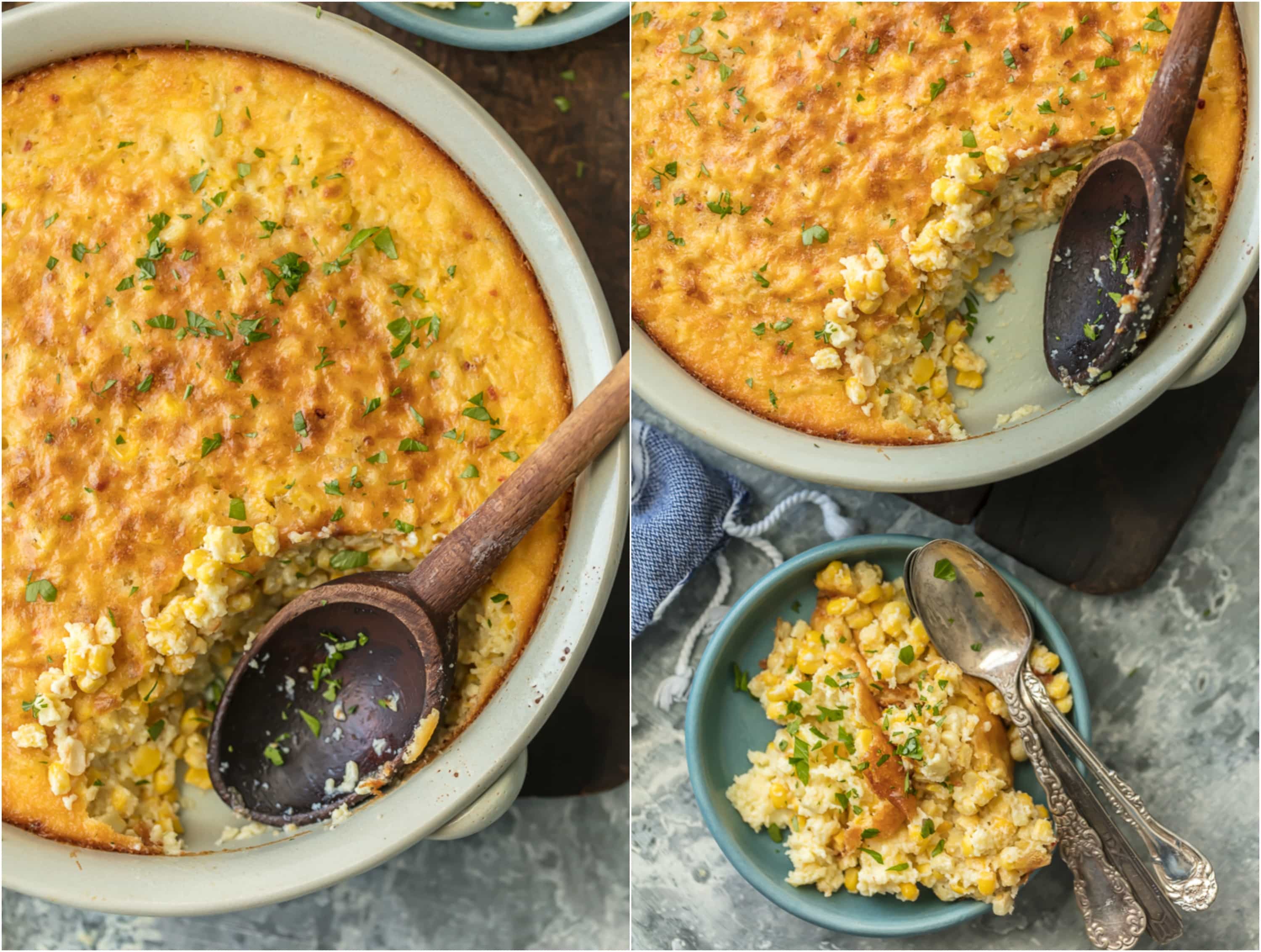 Your holiday table isn't complete without CLASSIC CORN PUDDING! This delicious side dish is the perfect complement for Thanksgiving foods such as turkey and greens or Christmas favorites, especially ham. YUM!