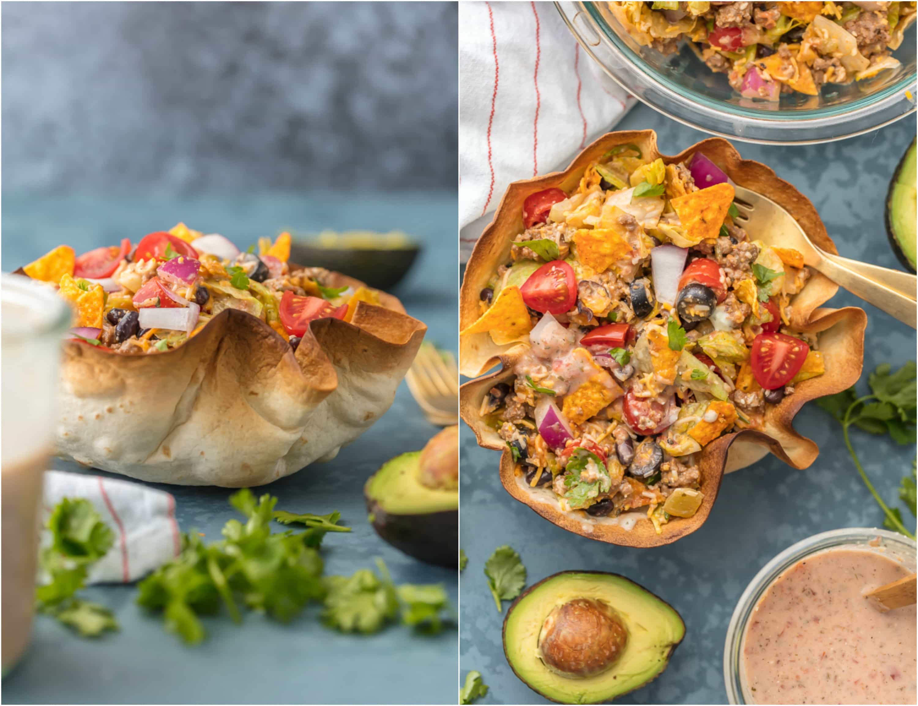 Taco Salad Bowls - Creamy Ranch Taco Bowls - (VIDEO!!!)