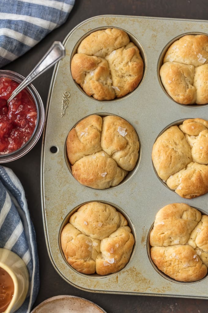 rolls baking in a muffin pan