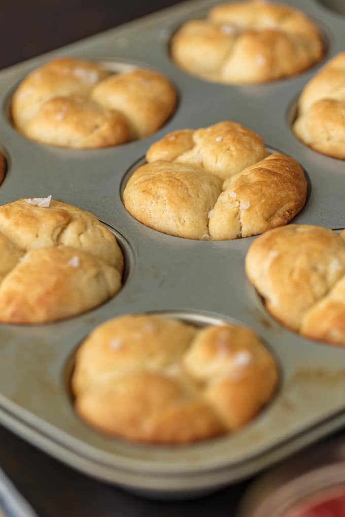 homemade rolls in muffin pan