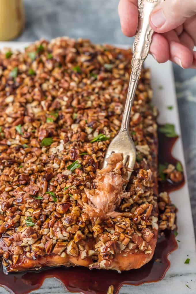Pecan Crusted Honey Bourbon Salmon