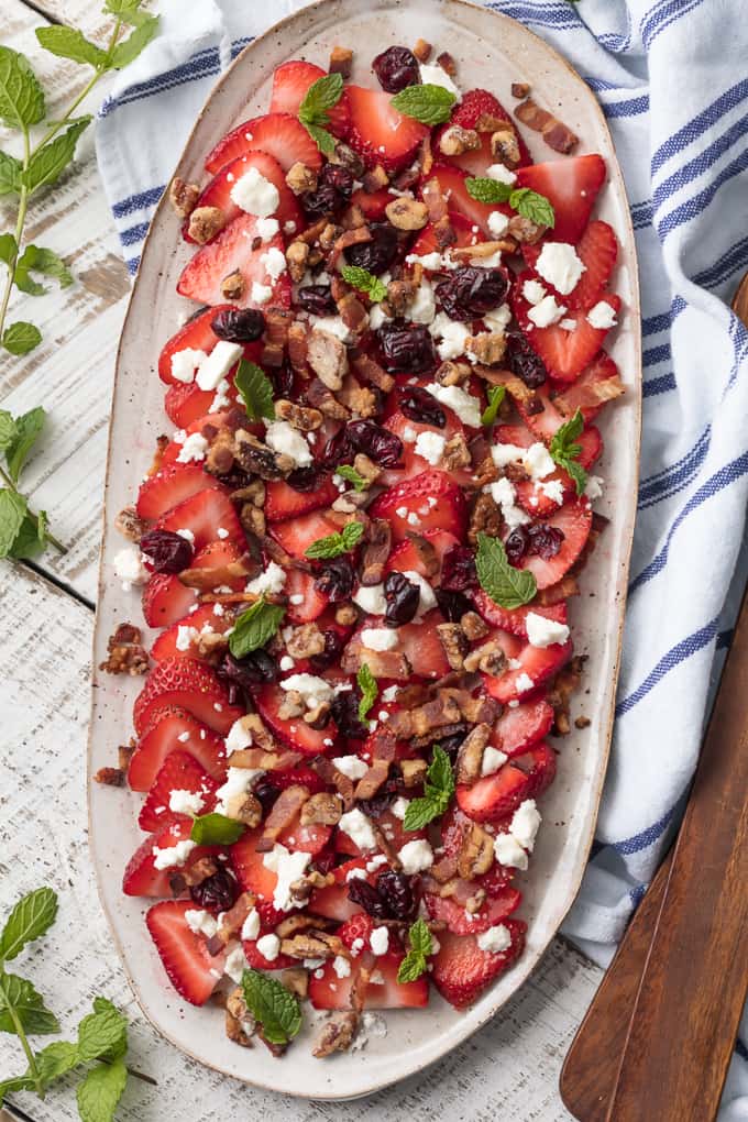 Strawberry Salad with homemade honey lime vinaigrette