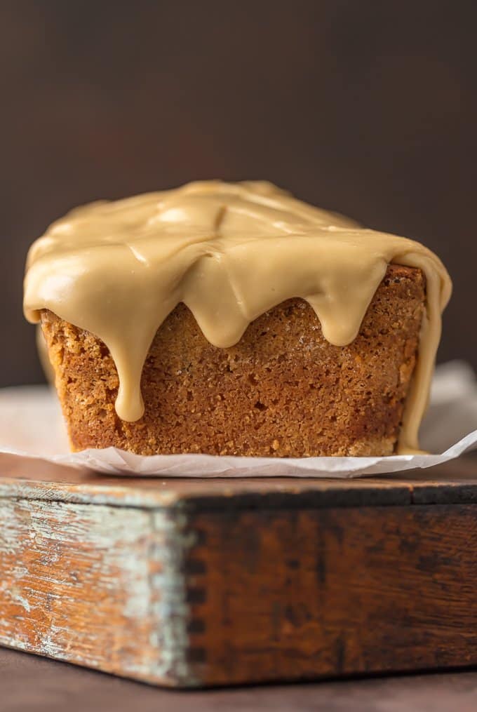 Brown Sugar Pound Cake dripping with icing