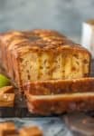 This CARAMEL CHEESECAKE STUFFED APPLE BREAD is a must make for Fall and the holidays. This moist apple bread is more like a chunky apple cake, stuffed with real apples, caramel pieces, and caramel cheesecake. OBSESSED.