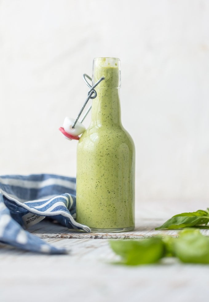 Aji Verde Sauce in a glass bottle