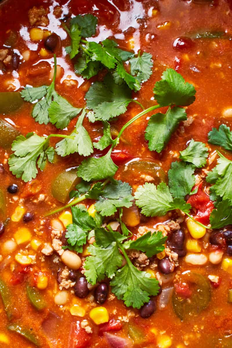 pot of turkey chili