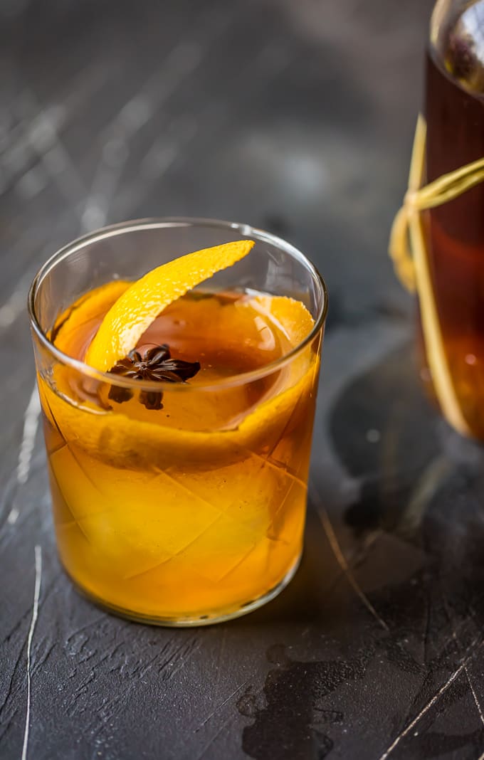 glass filled with rum and garnished with star anise