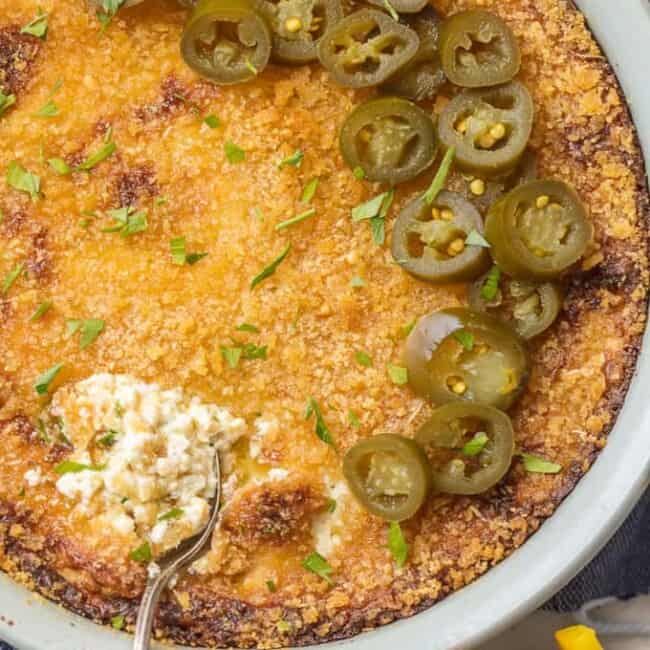 It doesn't get better than HOT JALAPENO POPPER DIP! A little bit spicy, a little bit creamy, and a whole lotta flavor. We love this dip for tailgating!