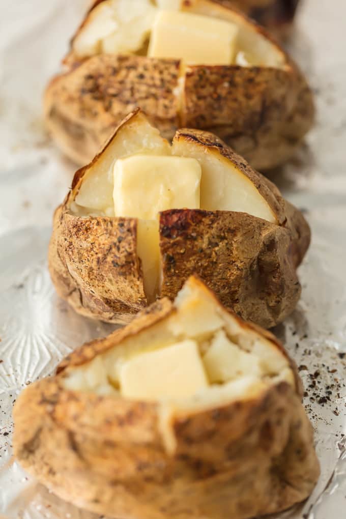 butter added to baked potatoes