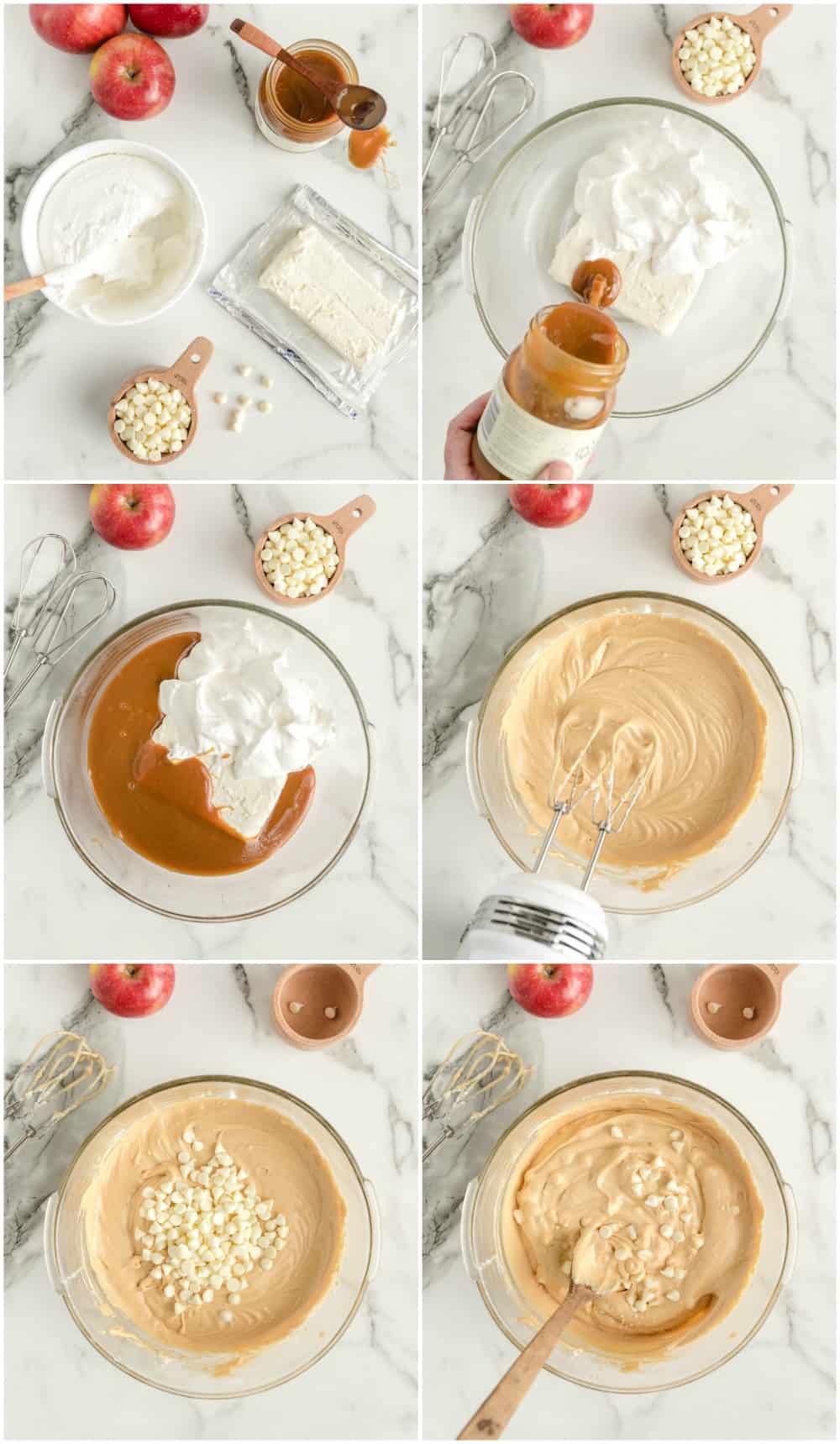 how to make caramel apple dip step by step process shots