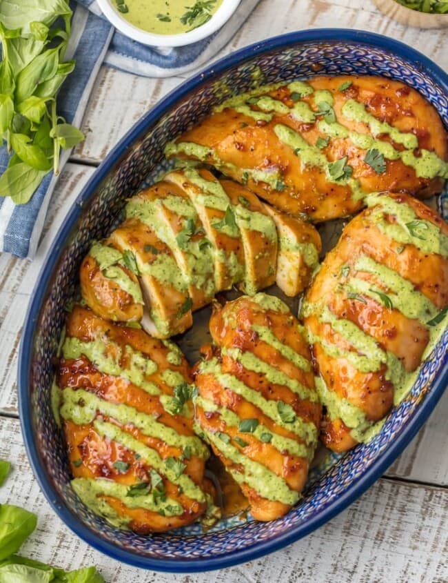 This PERUVIAN CHICKEN RECIPE WITH GREEN SAUCE is one of our favorite easy weeknight meals. This sauce is EVERYTHING and has so much flavor! This Peruvian Chicken is a must make chicken recipe.