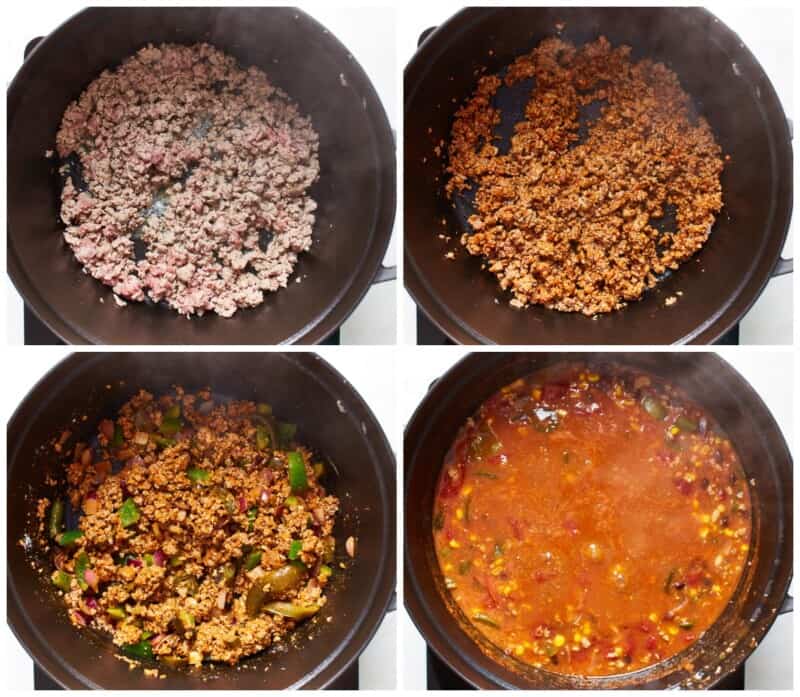 step by step photos for how to make turkey chili