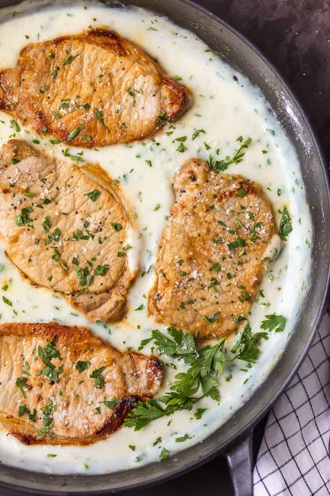 Creamy Garlic Parmesan Pork Chops