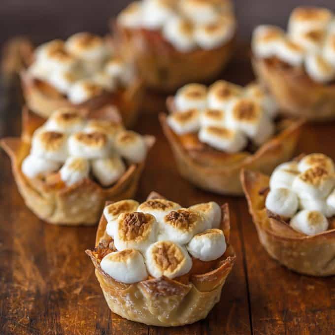 Tiny Sweet Potato Souffle cups for Thanksgiving