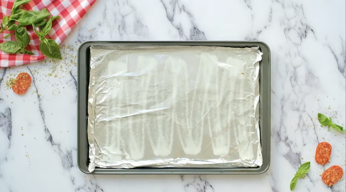 a baking sheet lined with foil and sprayed with nonstick spray.