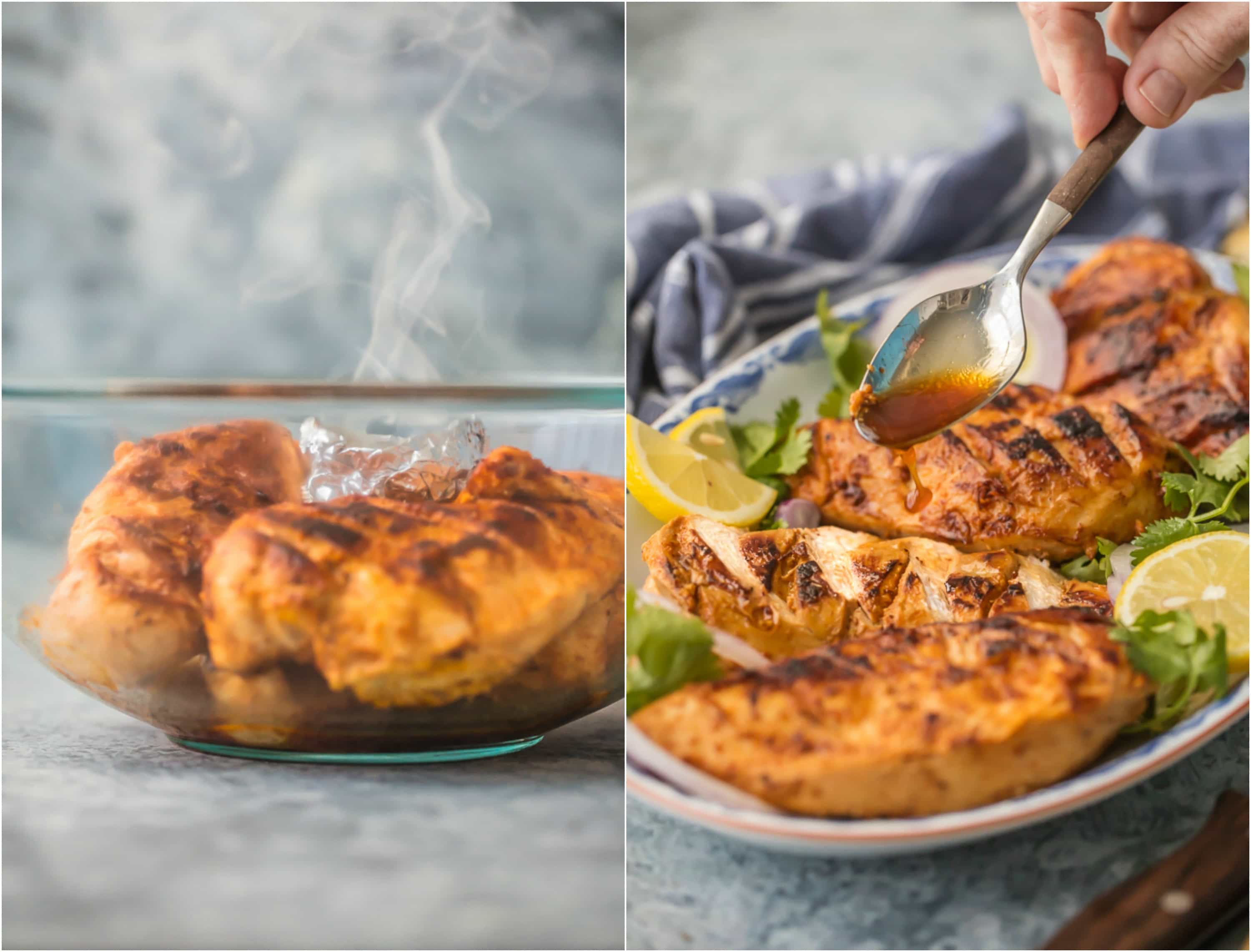 Tandoori Chicken in a bowl and on platter