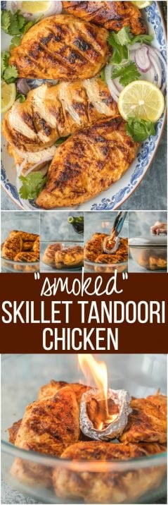 This "SMOKED" SKILLET TANDOORI CHICKEN is loaded with so much flavor you'll swear you used a smoker. Such a fun hack for a delicious and unique dinner at home.
