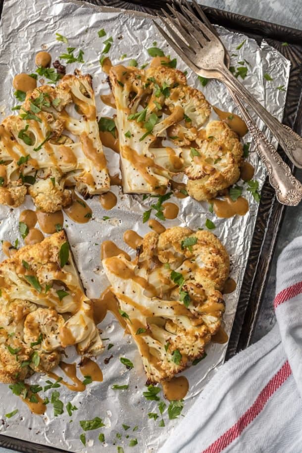 Cauliflower Steak with Thai Peanut Sauce Recipe The Cookie Rookie®