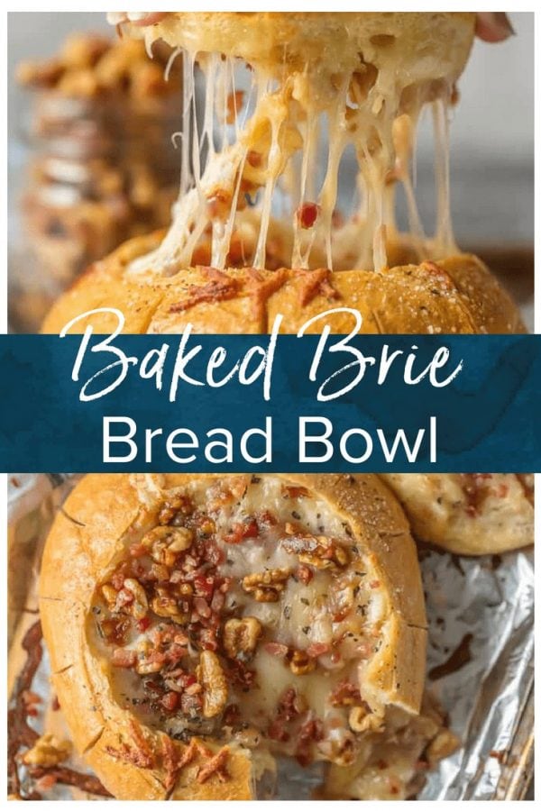 Your holiday table needs this CANDIED WALNUTS AND BACON BAKED BRIE BREAD BOWL! The ultimate pretty savory appetizer cheese lovers will devour!