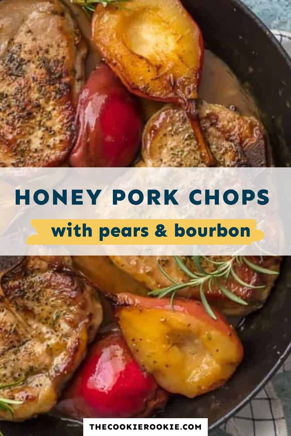 Honey Pork Chops with Pears and Bourbon pin image