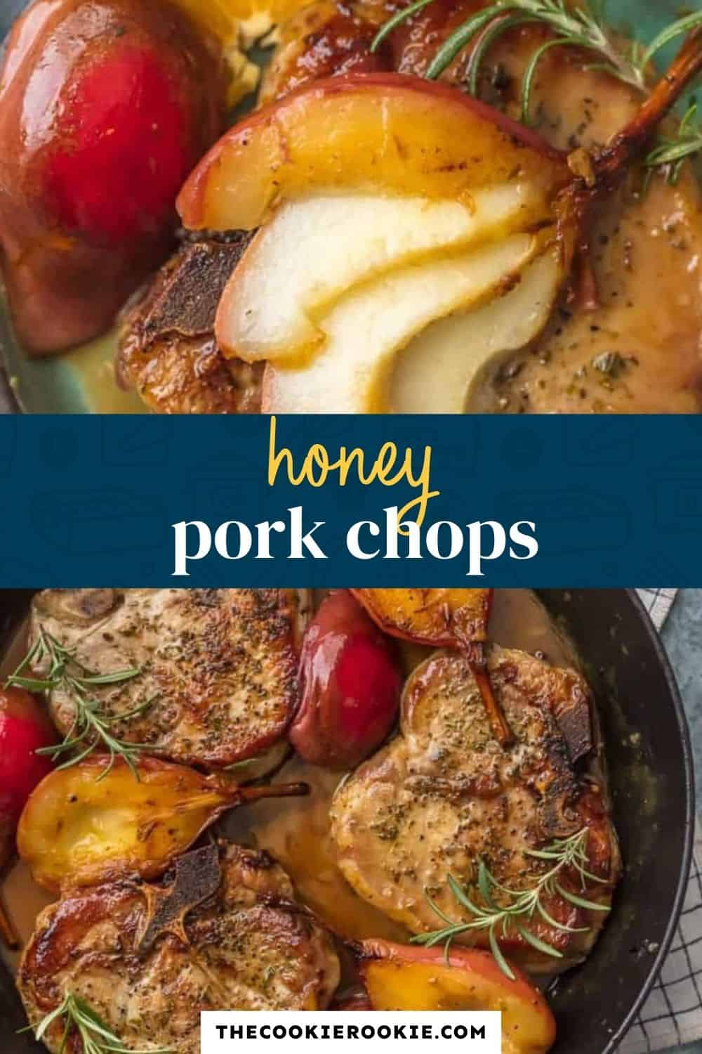 Honey Pork Chops with Pears and Bourbon pin image