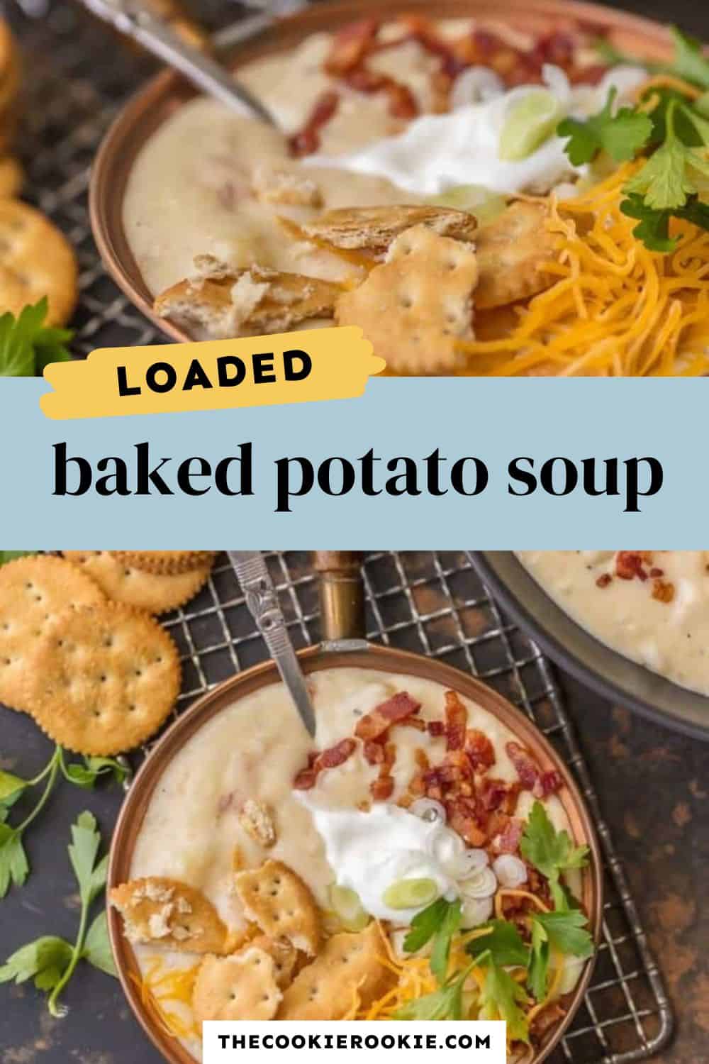 Loaded Baked Potato Soup pin image - 2