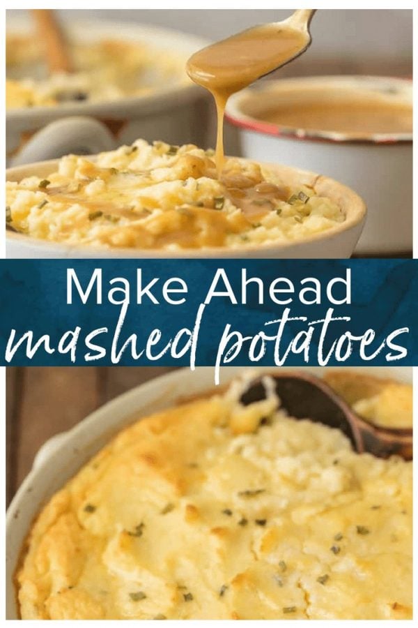 Make the holidays easy with MAKE AHEAD MASHED POTATOES! This creamy dreamy mashed potato casserole is SO SIMPLE so you don't have to be trapped in the kitchen this Thanksgiving.