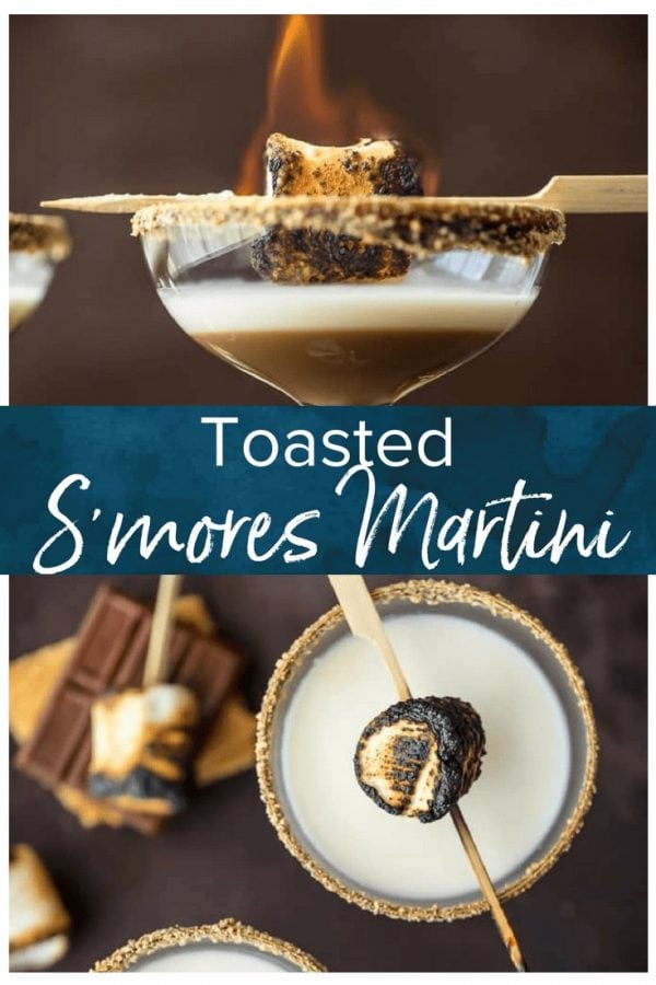 This TOASTED S'MORE MARTINI is as delicious as it is beautiful. With layers of cream, marshmallow vodka, and chocolate liqueur all you need is a graham cracker rim! So fun and festive for Fall.