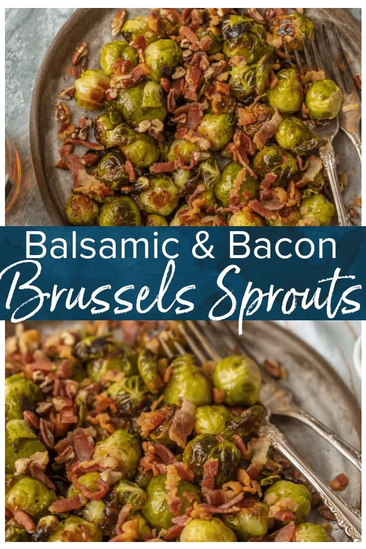 Roasted Balsamic Brussels Sprouts with Bacon and Pecans