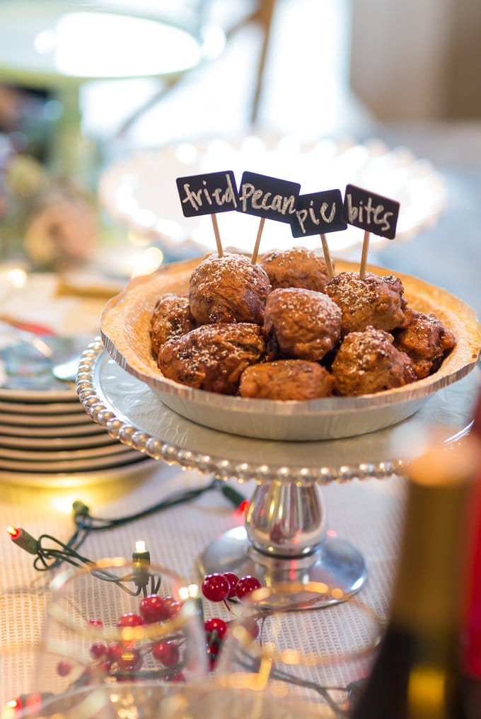 Have a HOLIDAY PIE PARTY this Christmas and wow your guests with fun twists on classic pies! Use your favorite pies to make Deep Fried Pecan Pie Bites and Chocolate Pie S'mores Dip for all of the flavor and none of the fuss.