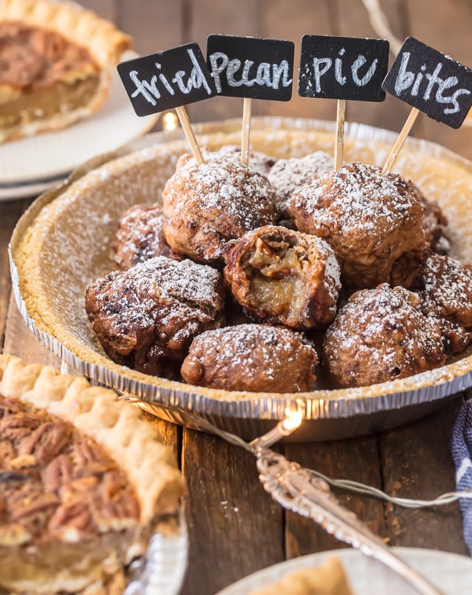Have a HOLIDAY PIE PARTY this Christmas and wow your guests with fun twists on classic pies! Use your favorite pies to make Deep Fried Pecan Pie Bites and Chocolate Pie S'mores Dip for all of the flavor and none of the fuss.
