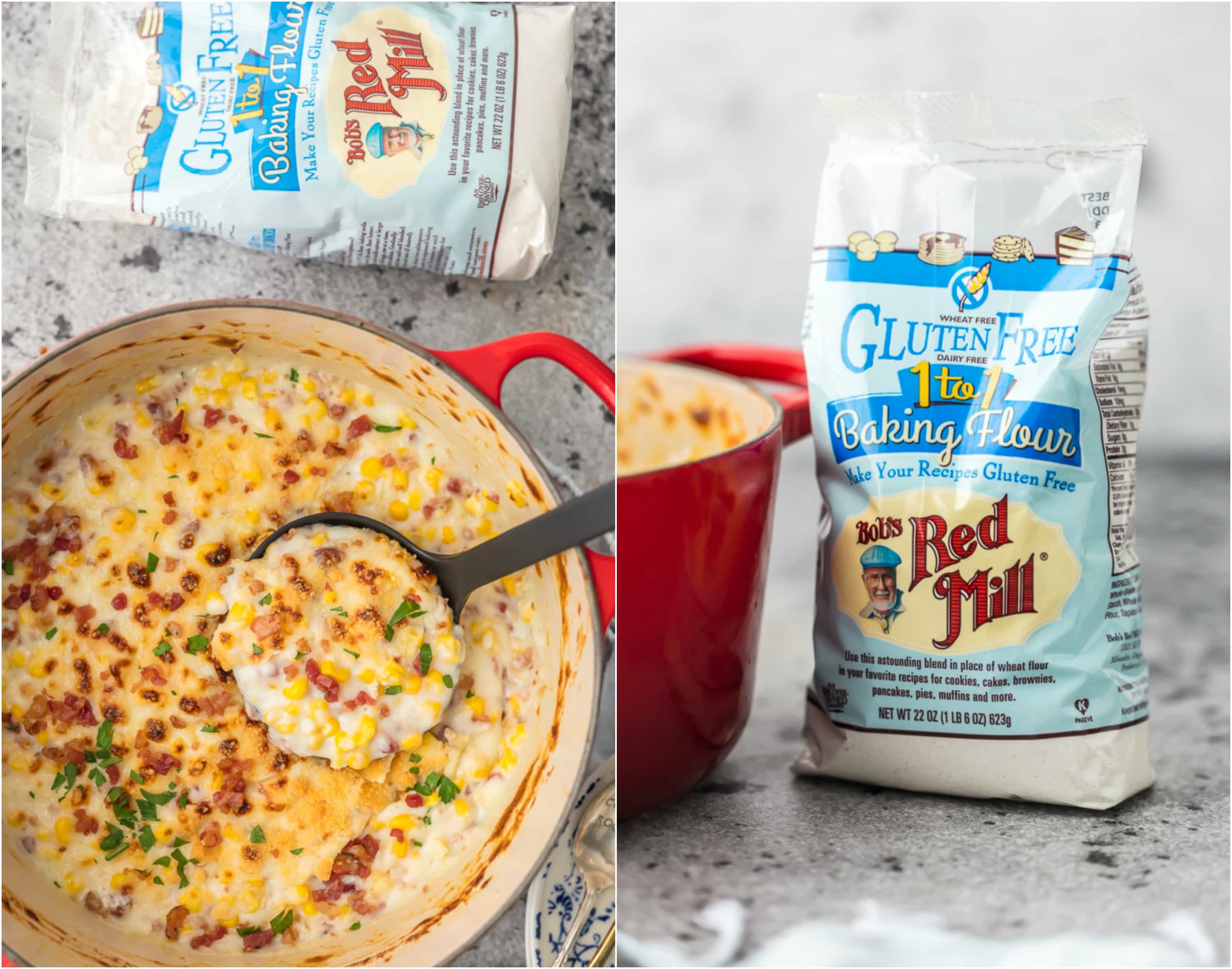 creamed Corn Recipe with Bacon, Parmesan, and Mascarpone with baking flour