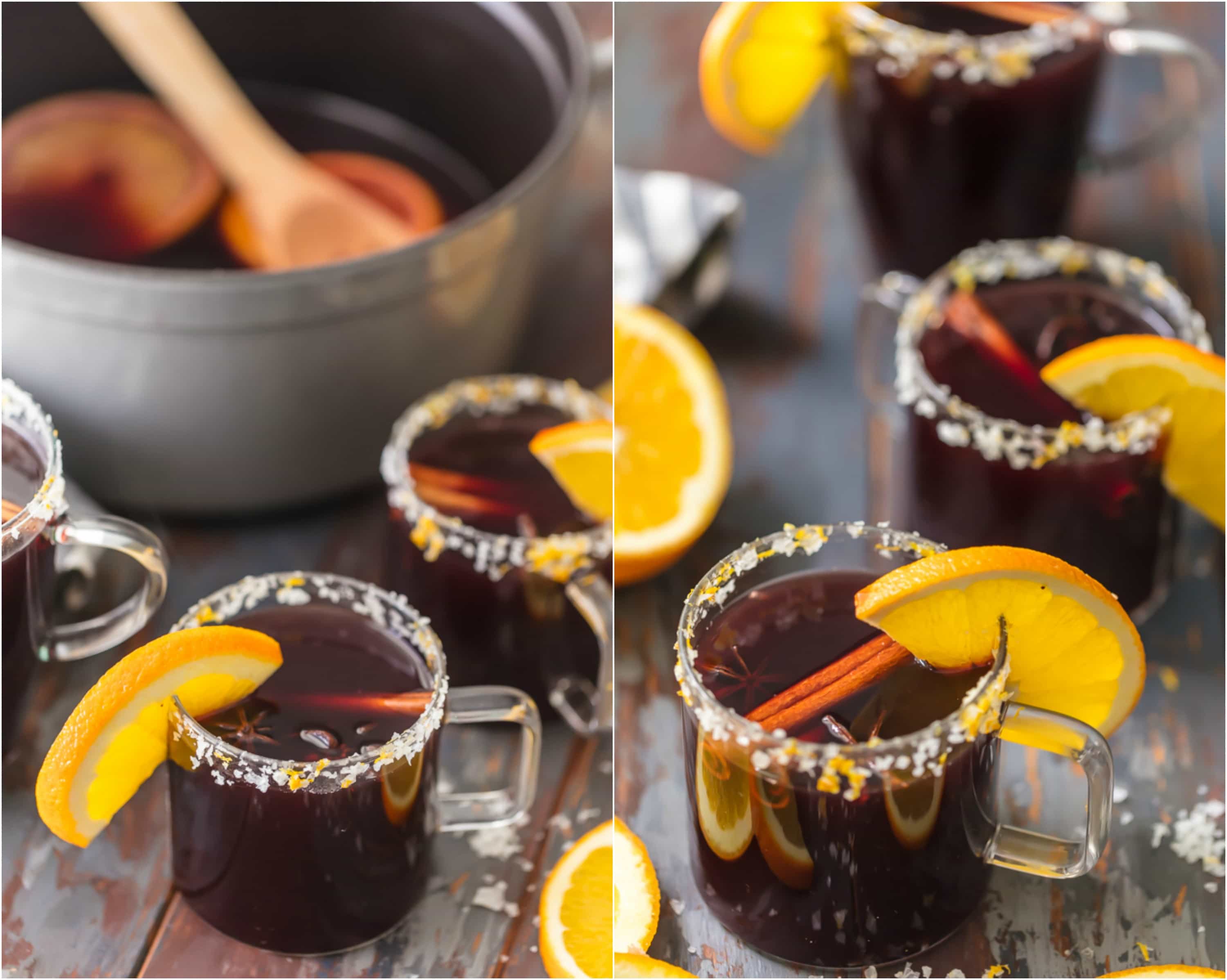 photo collage of SPICED MULLED WINE MARGARITAS
