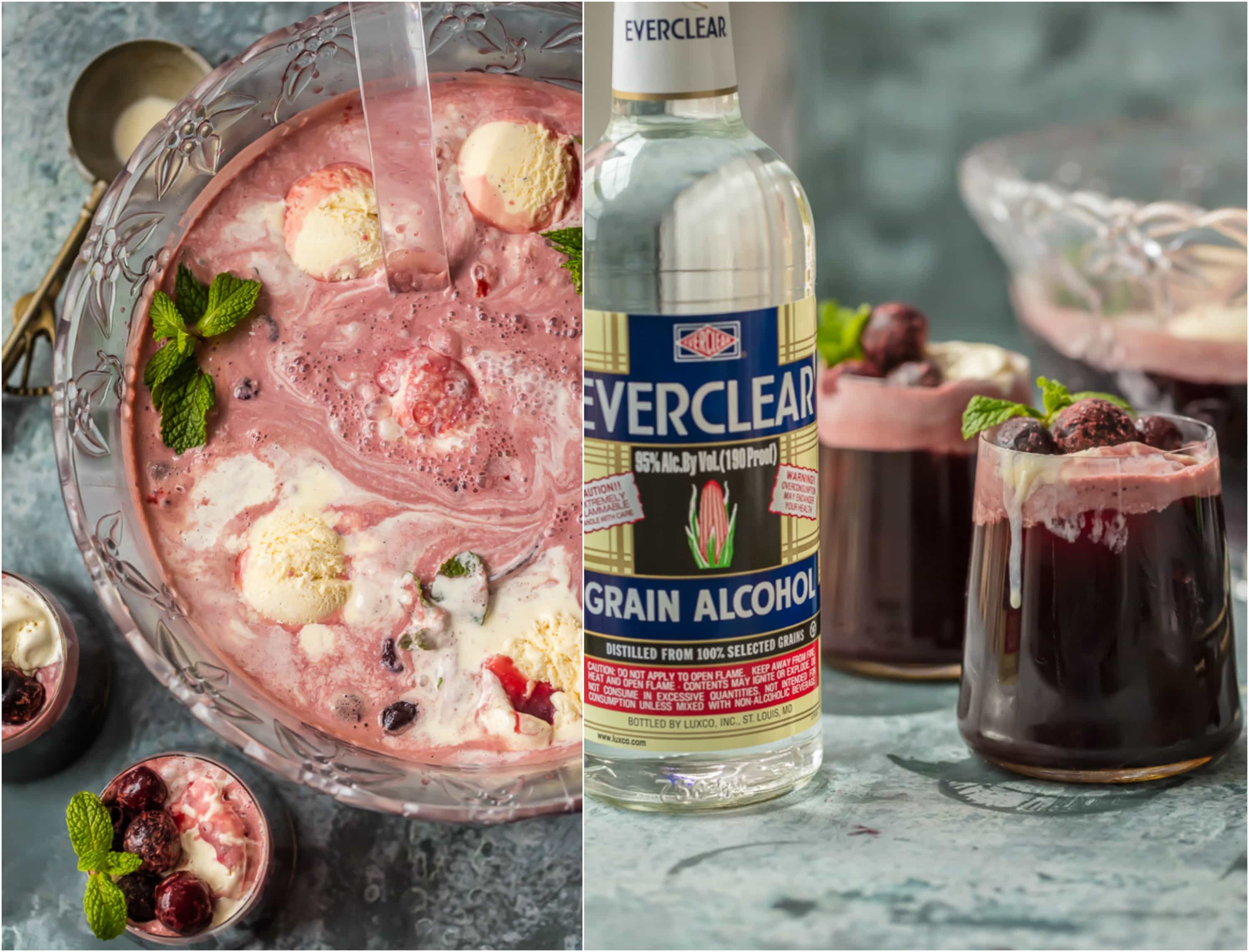 This EASY CHERRY VANILLA PARTY PUNCH only has 4 ingredients and is an instant hit at any holiday get together. This punch is easily made cocktail or mocktail and is the ultimate Christmas drink recipe.