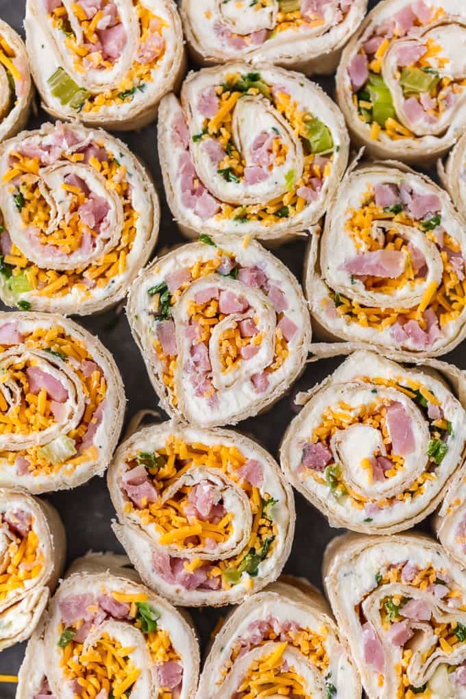 Ham and Cheese Roll Ups (Tortilla Roll Ups) - The Cookie 