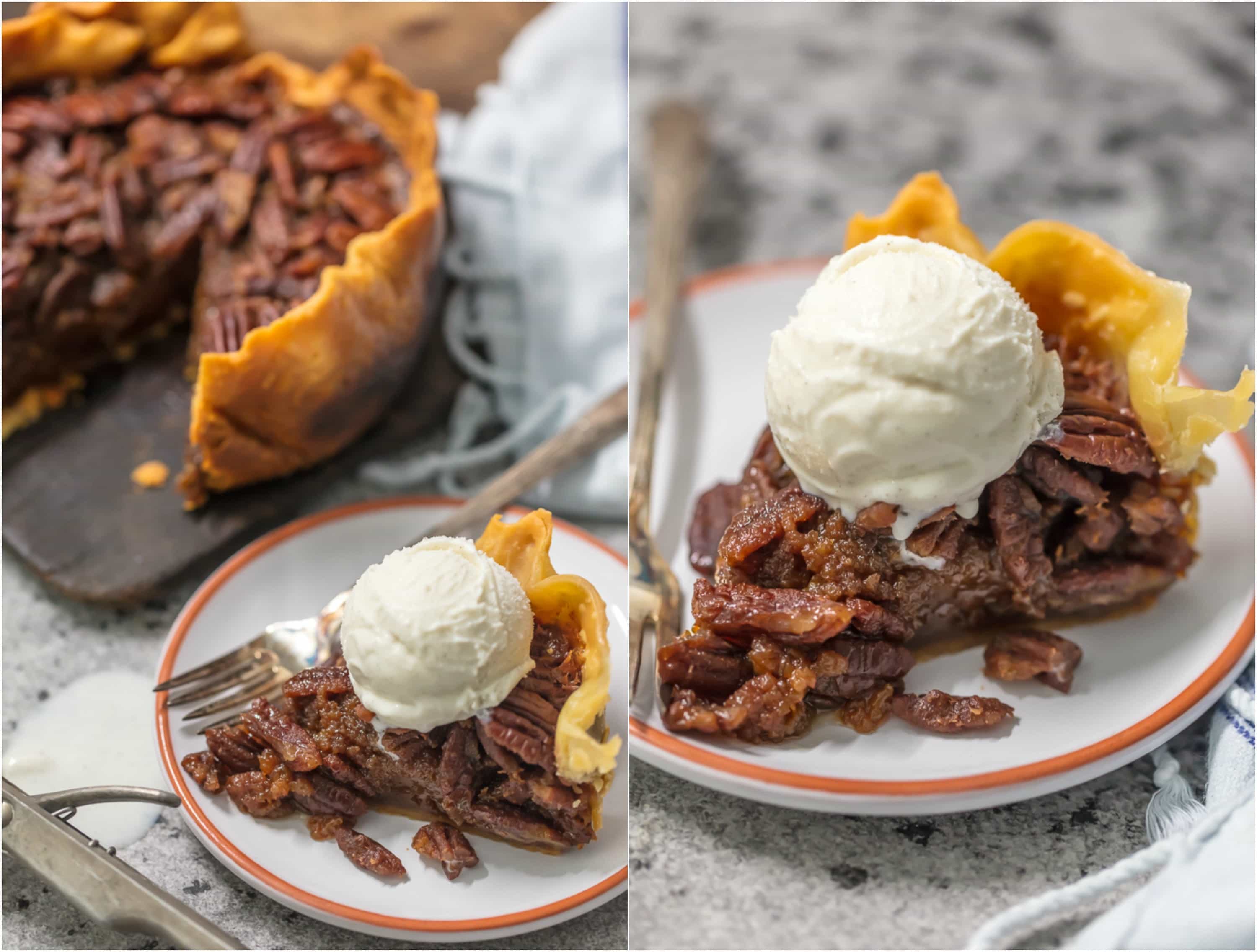 This SLOW COOKER PECAN PIE will knock your socks off and make for a delicious and easy Thanksgiving, Christmas, or Easter! We LOVE Pecan Pie and it's just as delicious made in a crockpot!