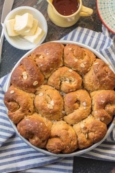 Oatmeal Rolls with Molasses are such a substantial and delicious bread recipe. These OATMEAL MOLASSES ROLLS are the perfect dinner roll recipe for your Thanksgiving feast! These Dinner Rolls are a holiday favorite and have such an amazing flavor and texture.