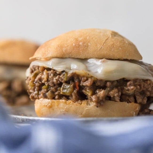 We LOVE these PHILLY CHEESESTEAK SLOPPY JOES. This simple recipe elevates a classic loved by both kids and adults alike. You can't go wrong with a sloppy joe night!