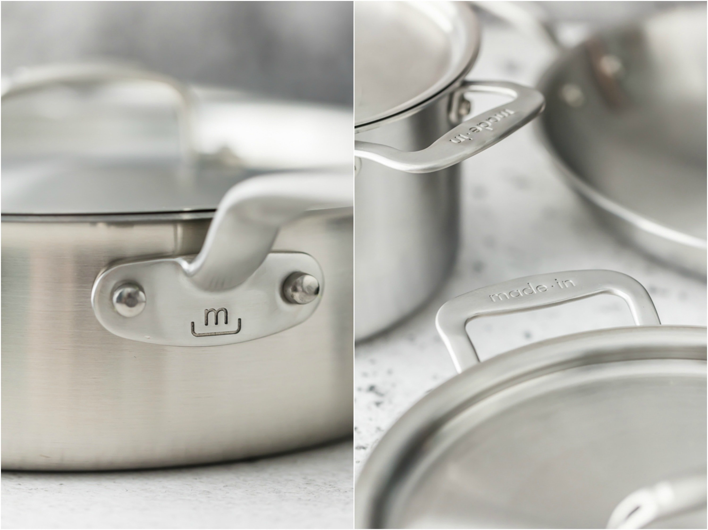 collection of stainless steel pans