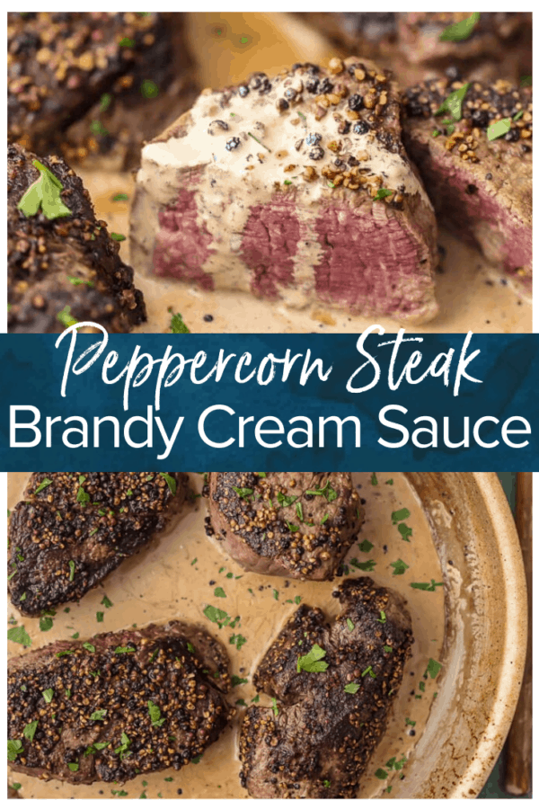 pin recipe: peppercorn steak with brandy cream sauce