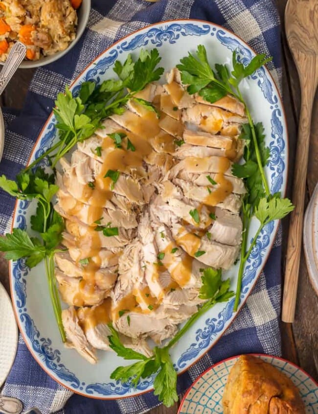 Instant Pot Turkey Breast is a great and EASY way to cook your Thanksgiving Turkey! You can cook this INSTANT POT TURKEY BREAST RECIPE in under an hour and be ready for Thanksgiving! Cooking Turkey Breast in a pressure cooker takes off all the pressure (ha) of making the Thanksgiving Turkey so you can just enjoy your holiday. Pressure Cooker Turkey Breast is quick, easy, and always JUICY!