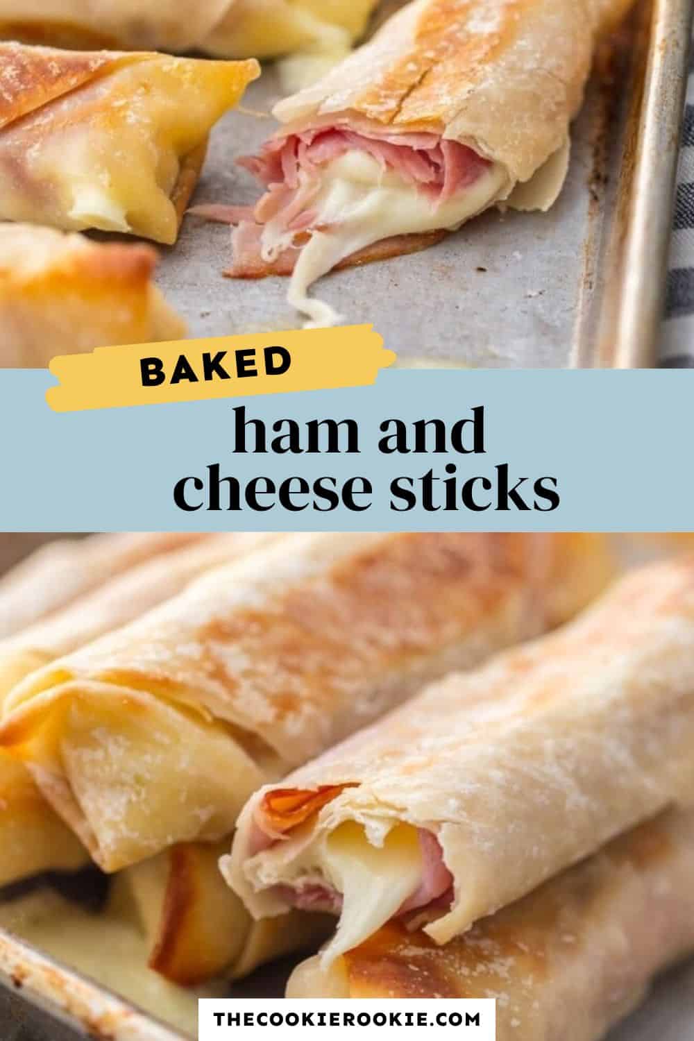 Baked Ham and Cheese Sticks pin image