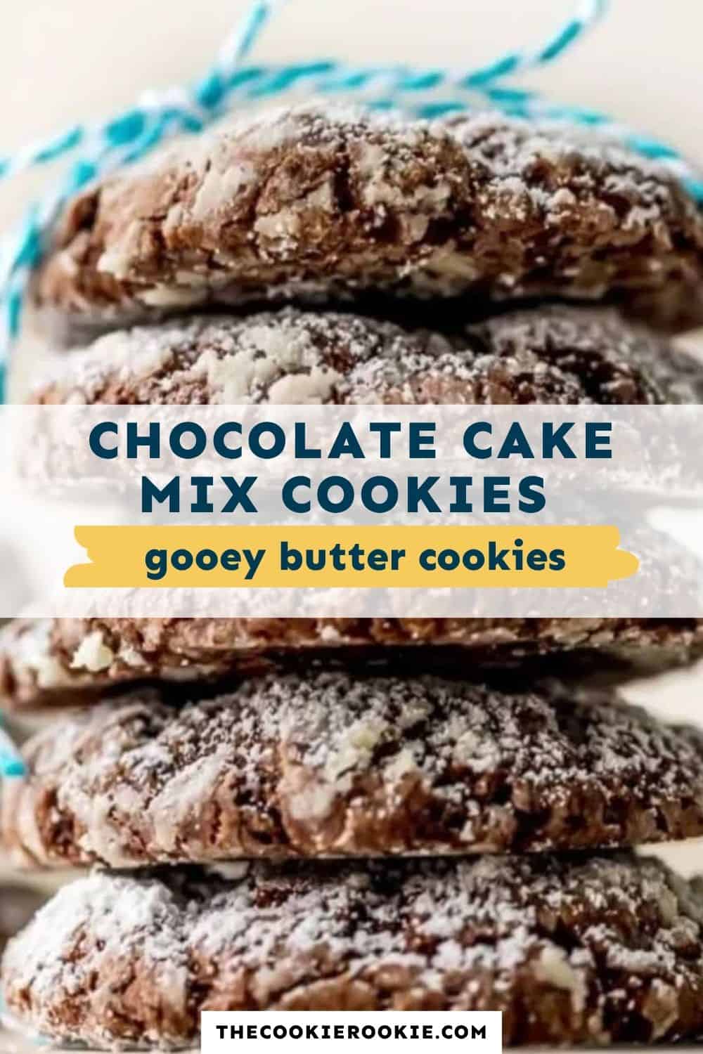 Chocolate Cake Mix Cookies pin image
